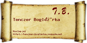 Tenczer Boglárka névjegykártya